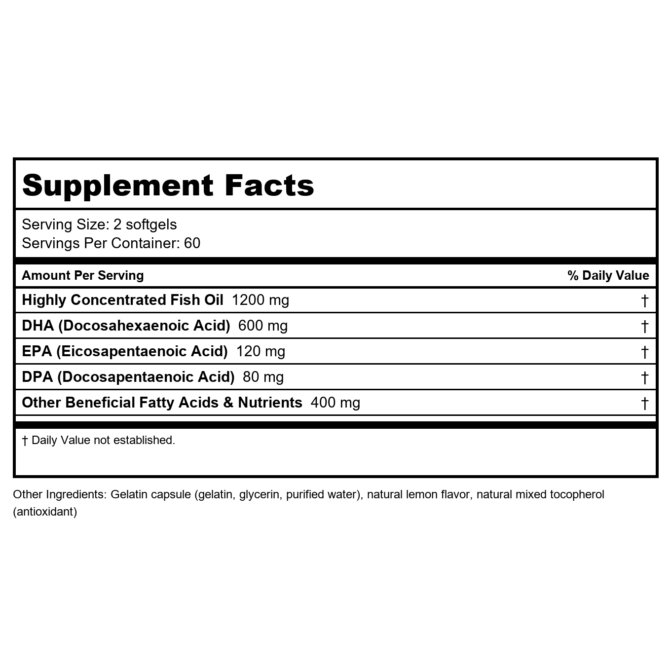 Aqua Biome - Omega-3 Triglyceride Form Classic Strength 2000 mg. - 120 Softgels