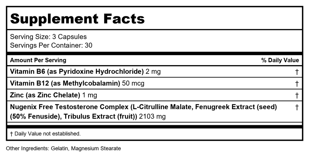 Nugenix - Free Testosterone Booster - 90 Capsules