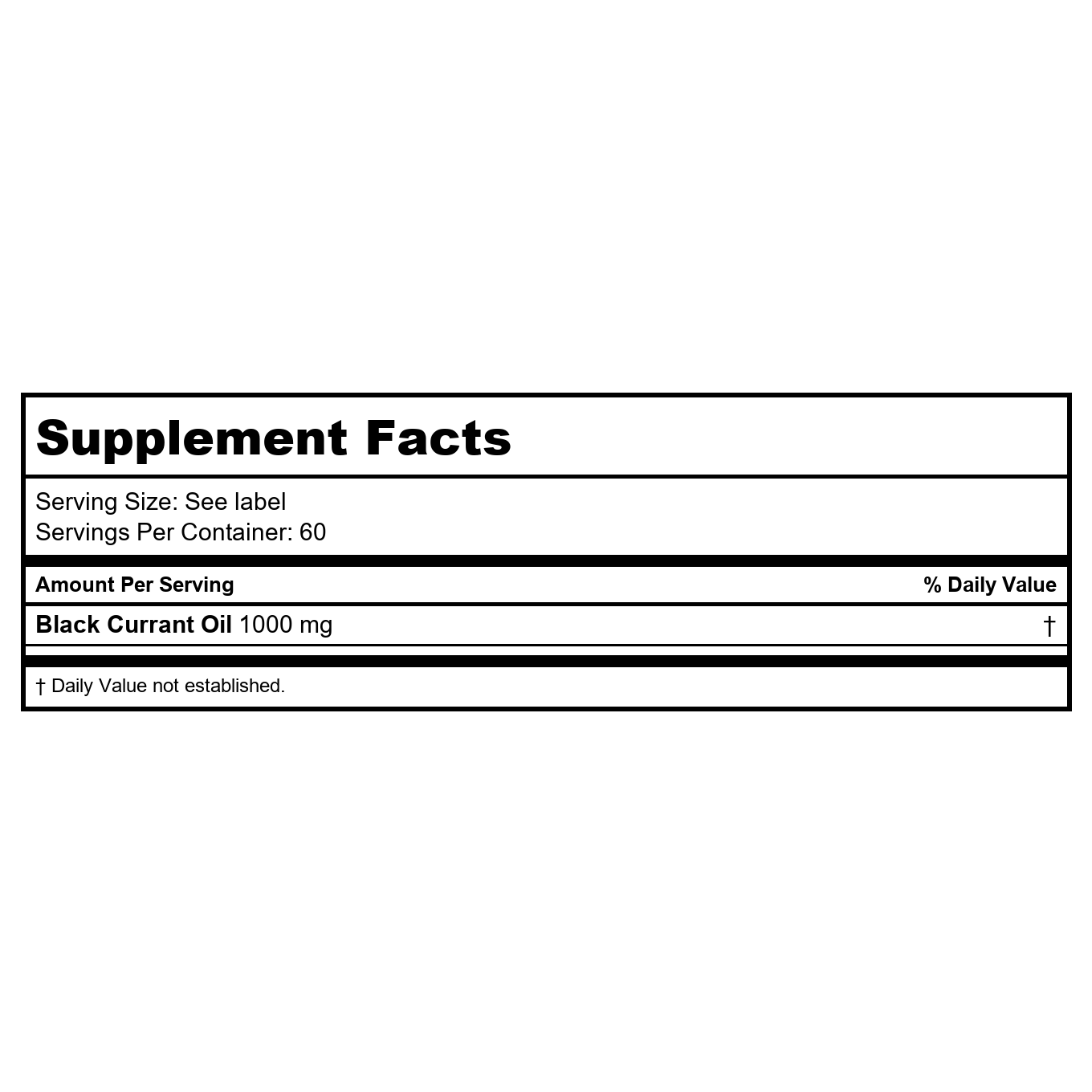 Nature's Life Black Currant Oil 60 Softgels - 43598