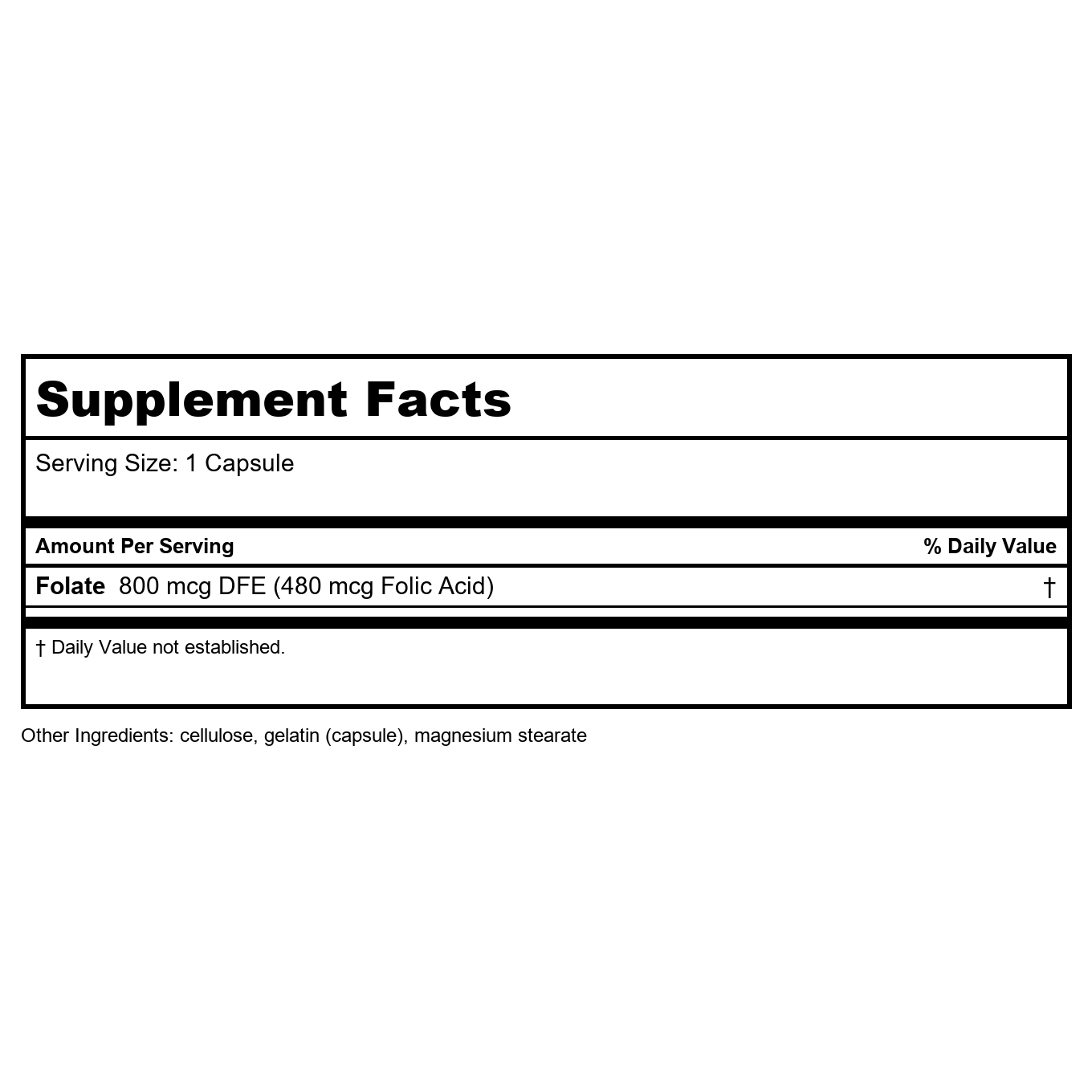 Nature's Way Folate Folic Acid 100 Capsules