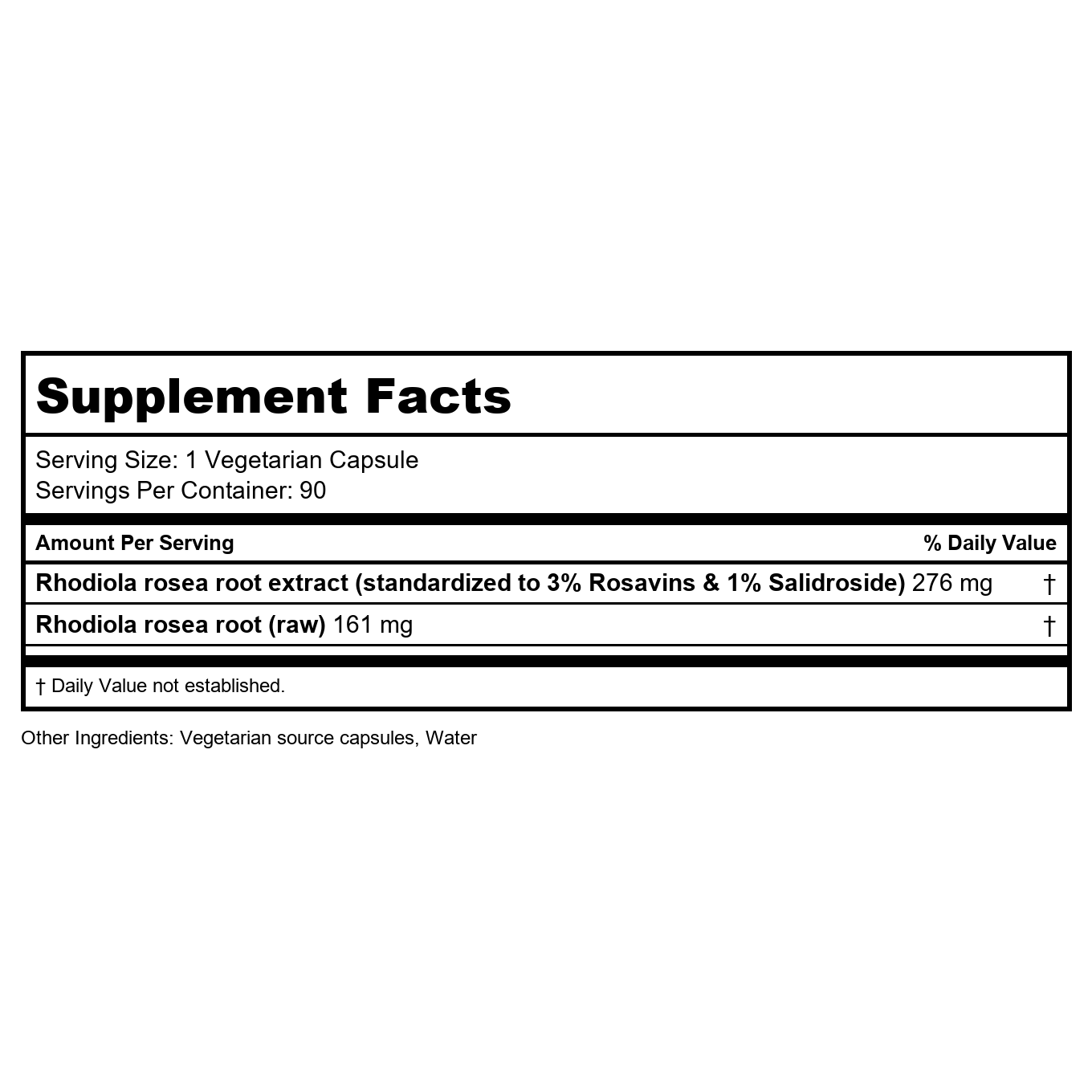 Kroeger Herbs - Rhodiola Rosea Complete Concentrate - 90 Vegetarian Capsules