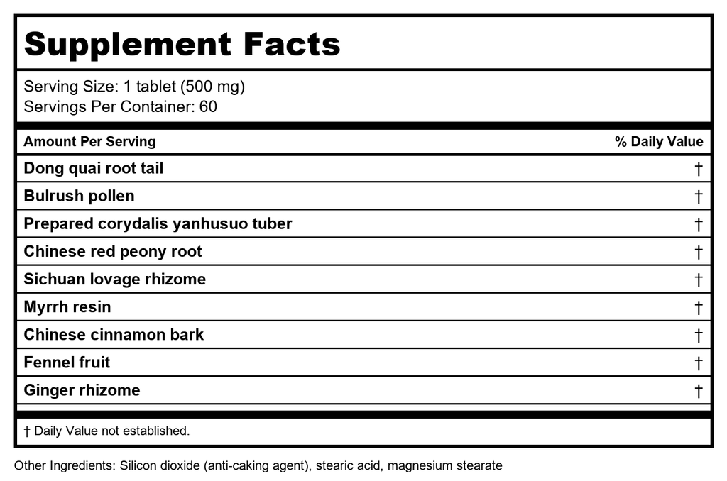 Kan Herb Essentials Dispel Stasis in the Lower Palace 60 Tablets