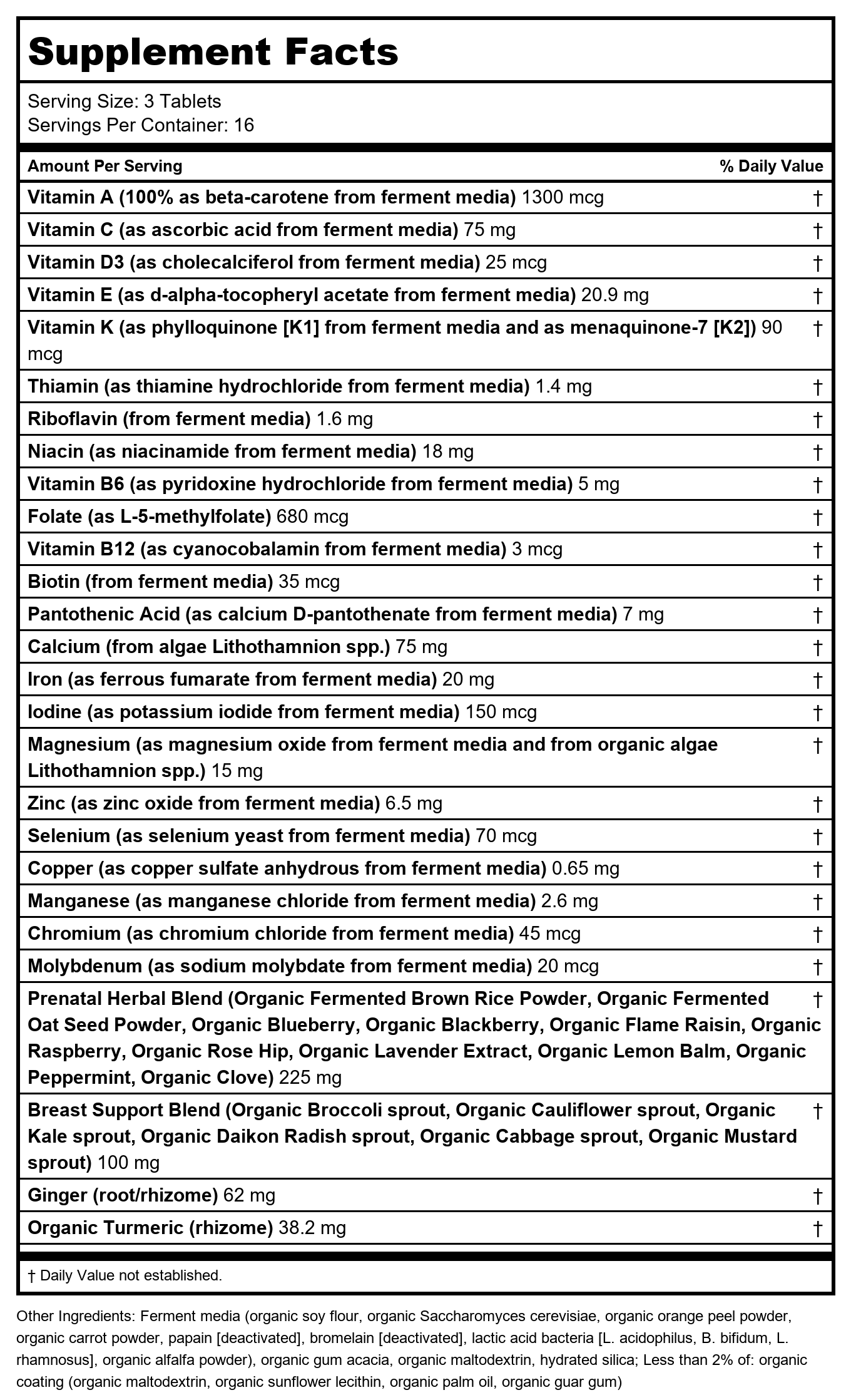 New Chapter Perfect Prenatal 48 Tablets