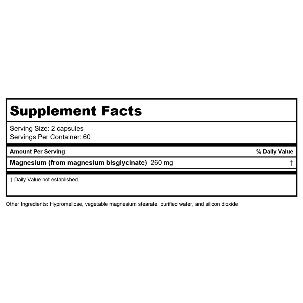 New Roots Herbal Pure Magnesium Bisglycinate 130 mg 120 Capsules