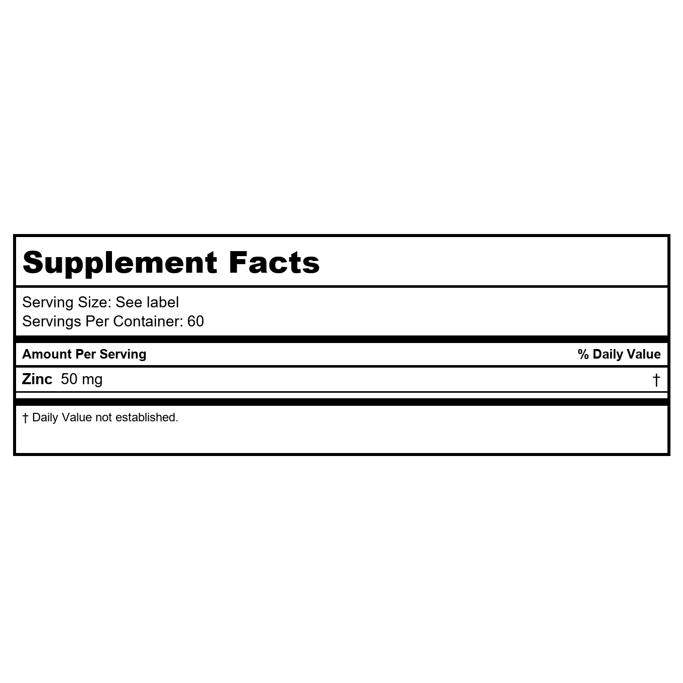 KAL Zinc 50mg 60 Tablets