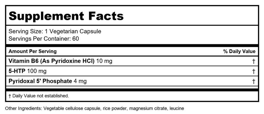 Vital Nutrients 5-HTP 100mg 60 Vcaps -