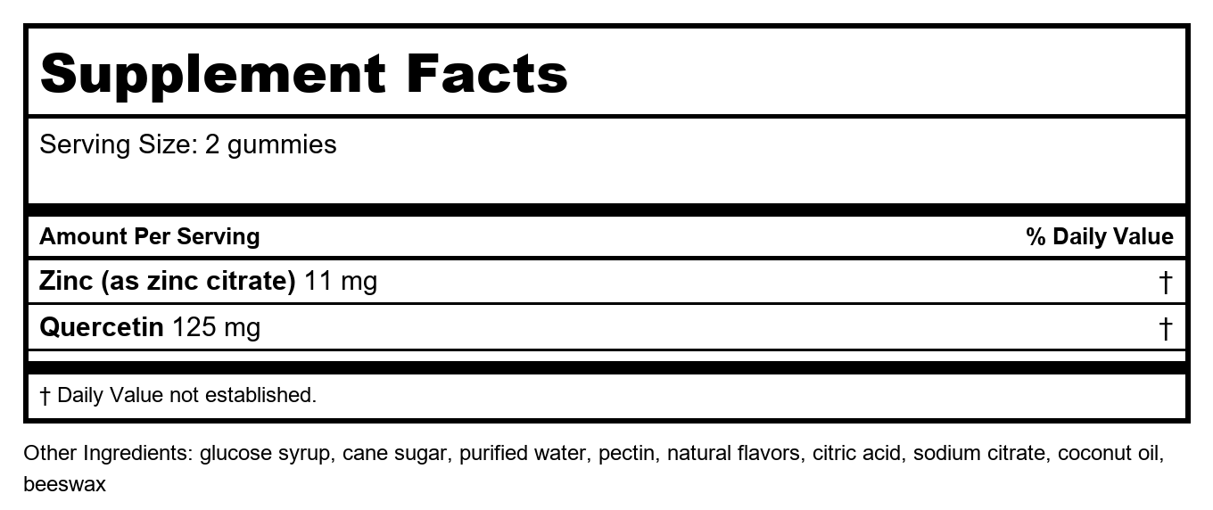 Nature's Way Quercetin with Zinc 60 gummies