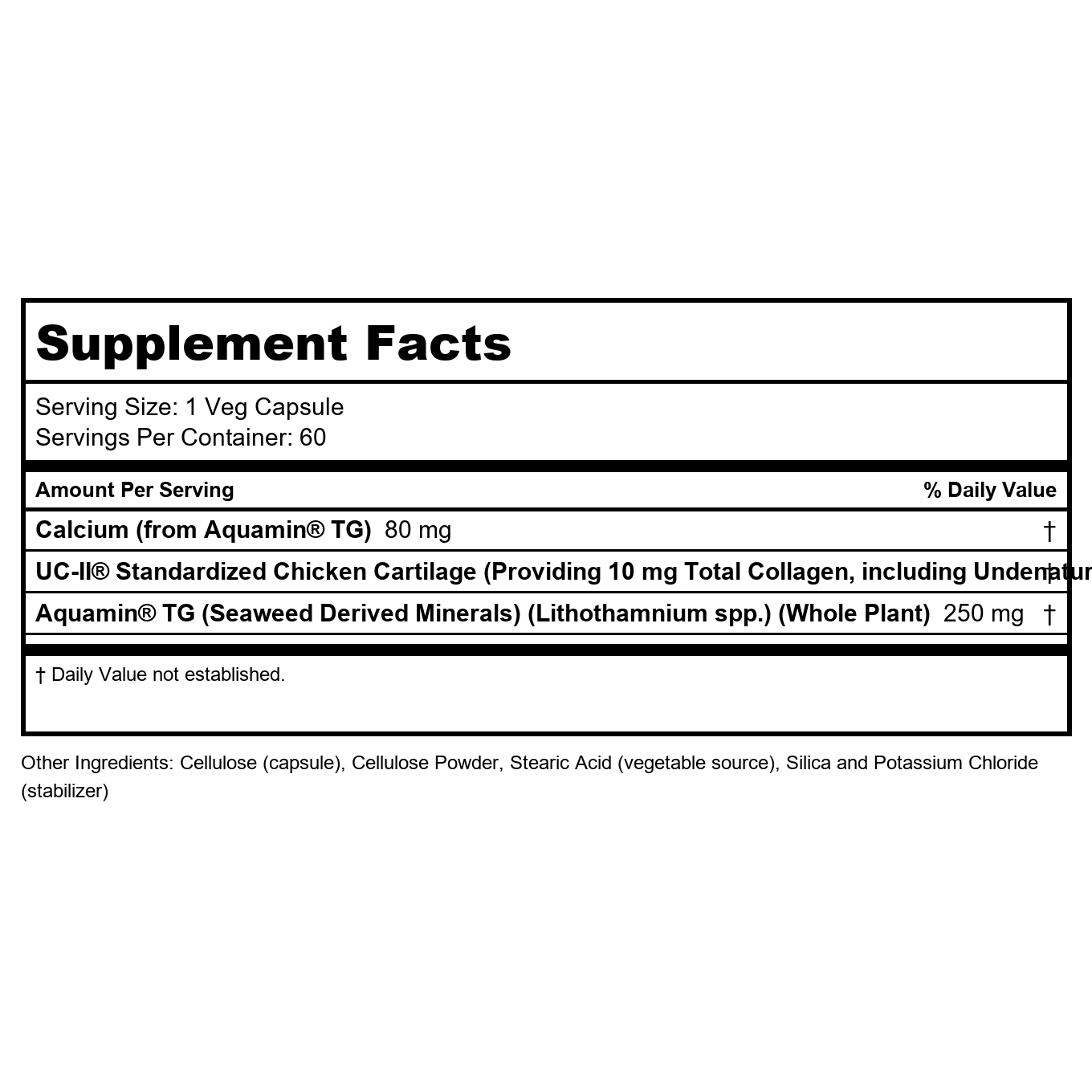 UC II Joint Health Undenatured Type II Collagen 60 VegiCaps (Pack of 2)
