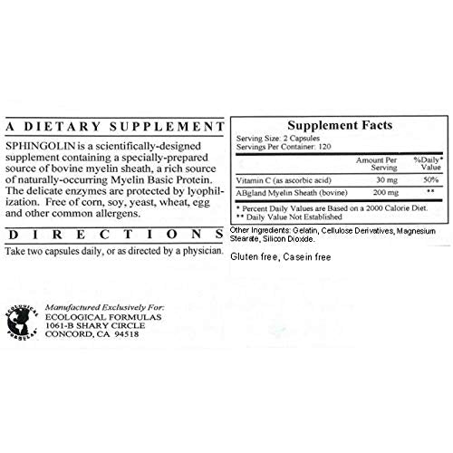 Sphingolin 240 Capsules - 2 Pack - Ecological Formulas/Cardiovascular Research