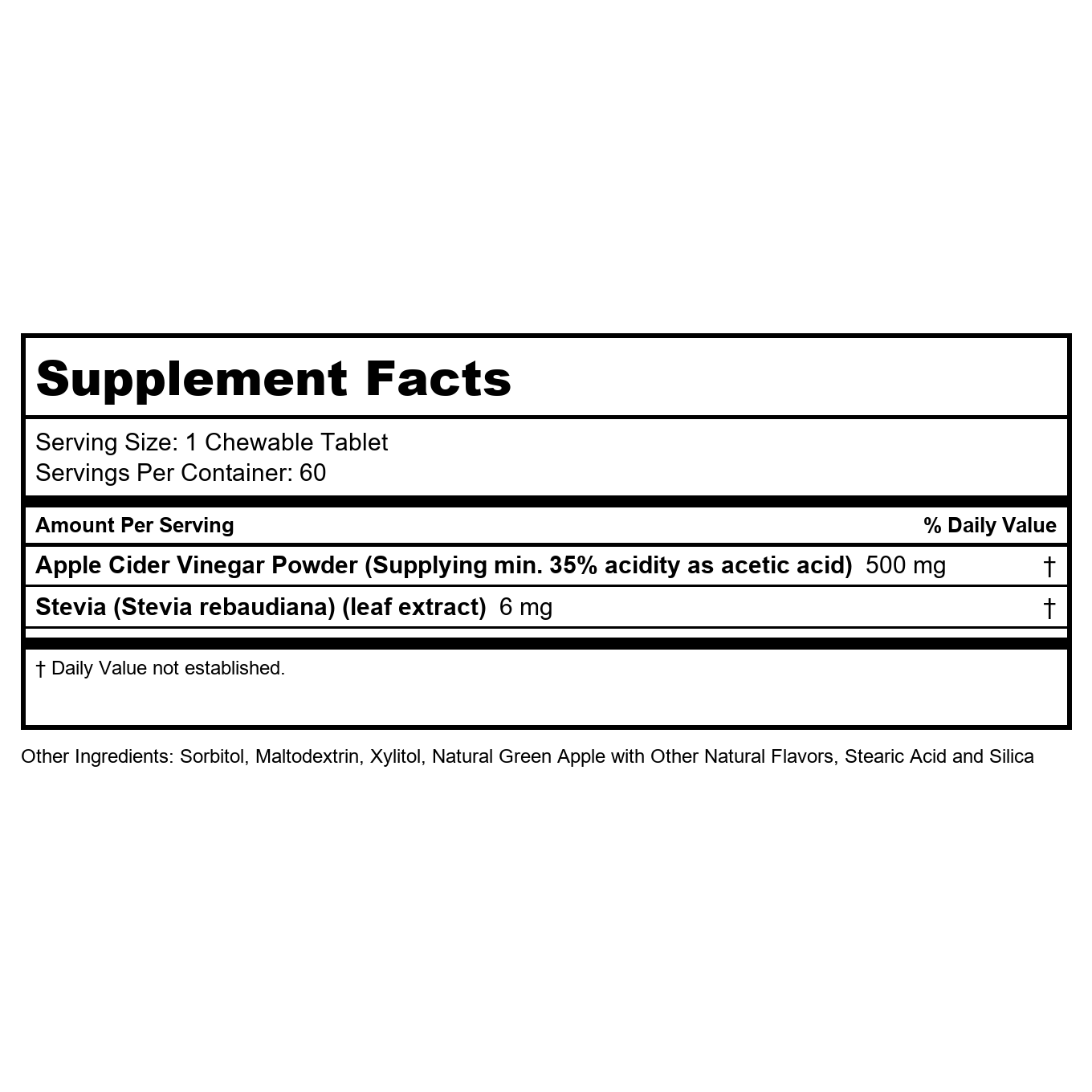 KAL Chewable Tablets, Apple Cider Vinegar, 500 mg, 60 Count  51865