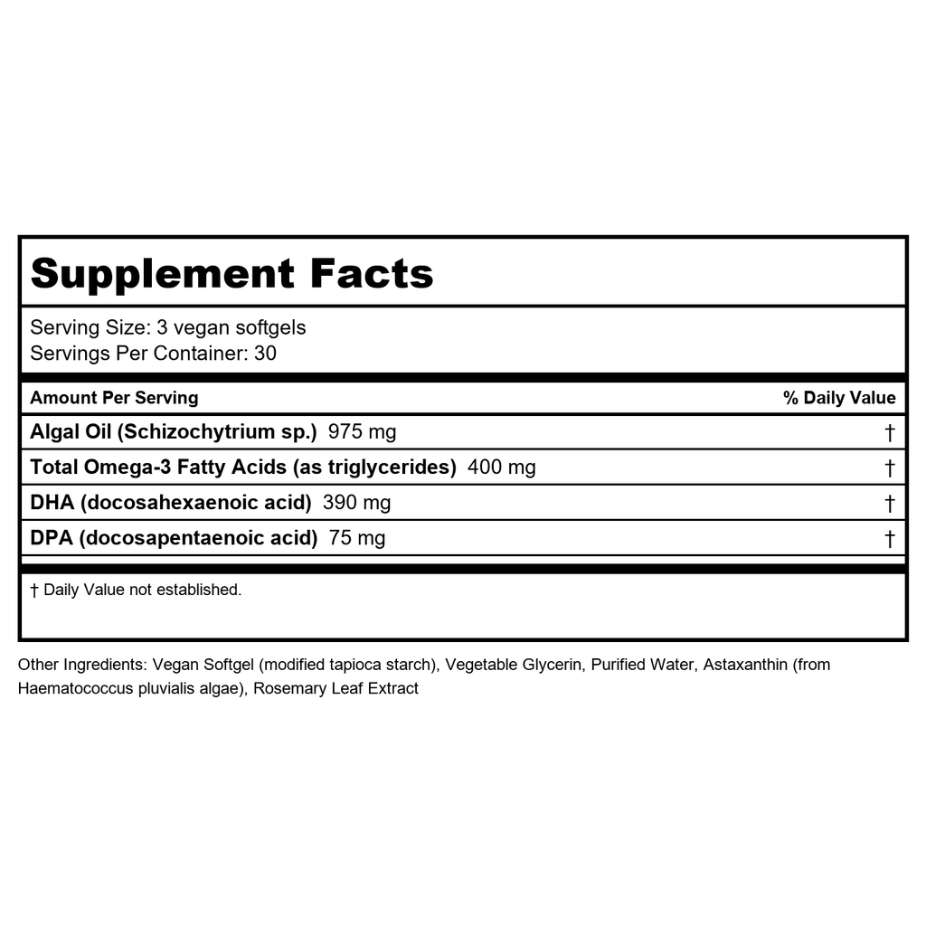 Vital Nutrients Ultra Pure Vegan Omega SPM  90 Mini Softgels