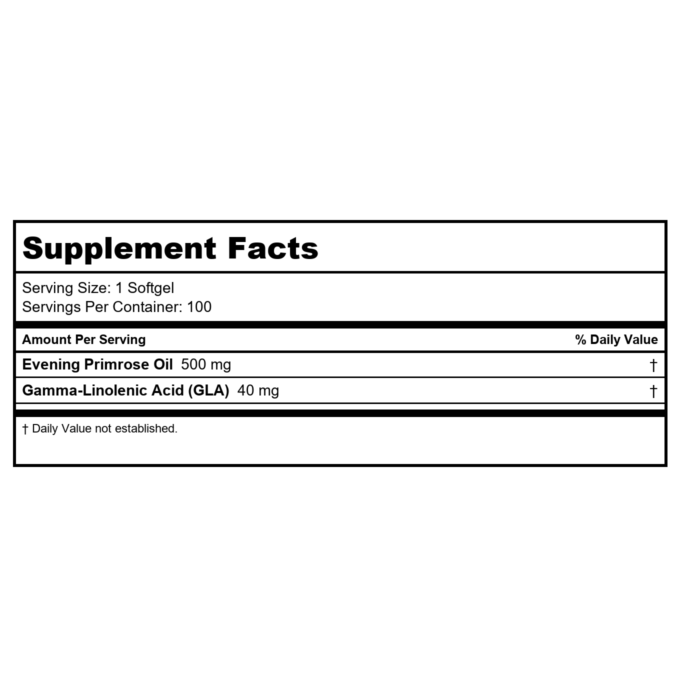 Biotics Research Evening Primrose Oil Potent Gamma Linolenic Acid GLA Source, Linoleic Acid, Healthy and Balanced Body Response, Cardiovascular, Neurological, Skin, Women?s Health. 100 Softgels