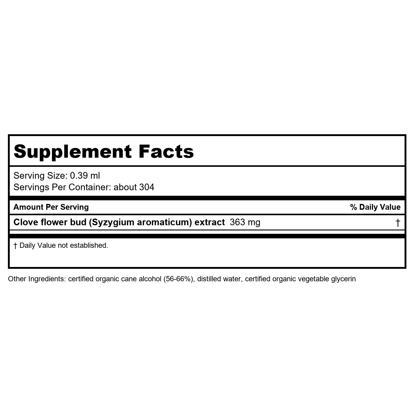 Herb Pharm Certified Organic Clove Liquid Extract - 4 Ounce