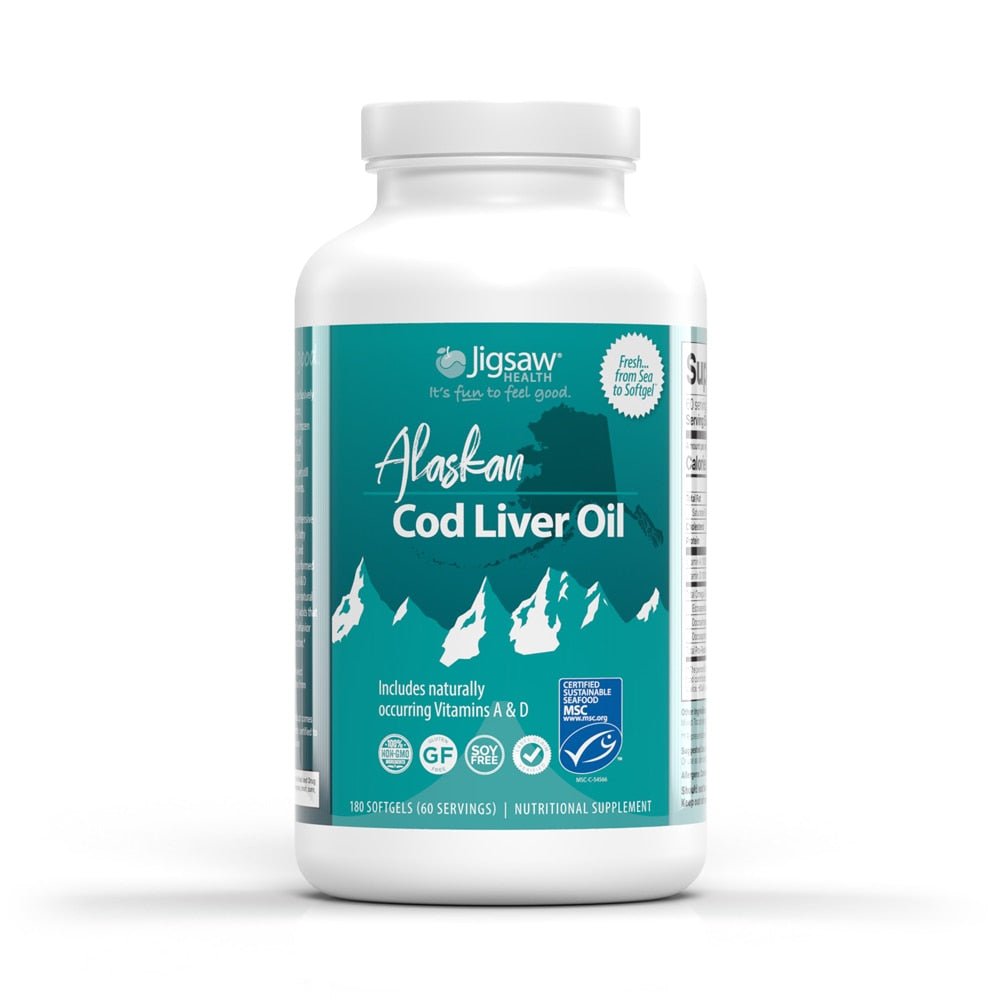 Jigsaw Health Alaskan Cod Liver Oil 180 Softgels -