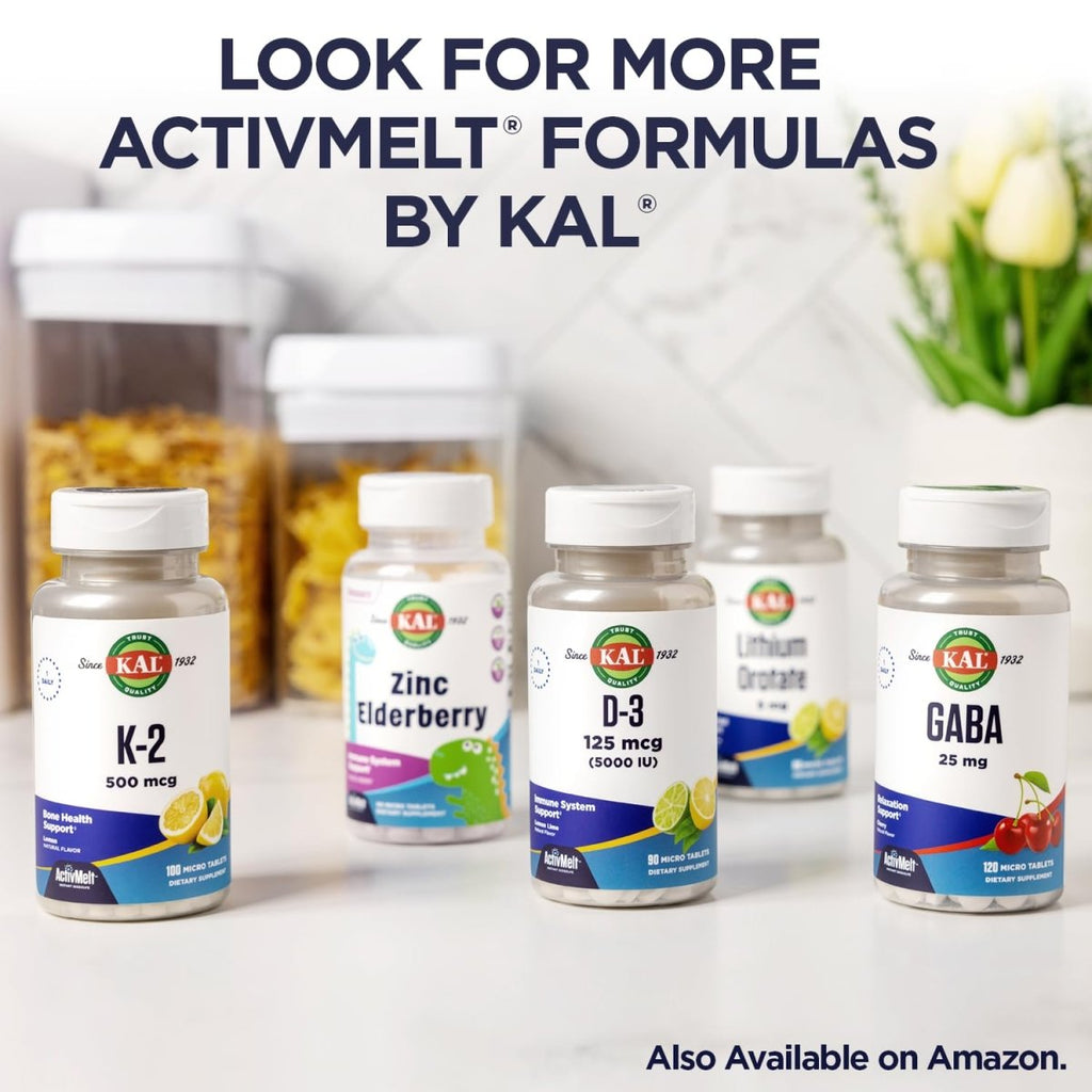 KAL L-Theanine ActivMelt 25mg Pineapple 120 Micro Tablets  PN  40757