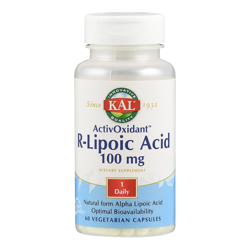 KAL R-Lipoic Acid AntiOxidant 100mg 60 Vcaps  PN 50212