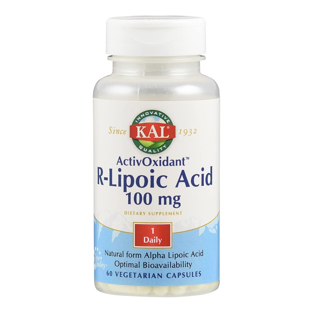 KAL R-Lipoic Acid AntiOxidant 100mg 60 Vcaps  PN 50212