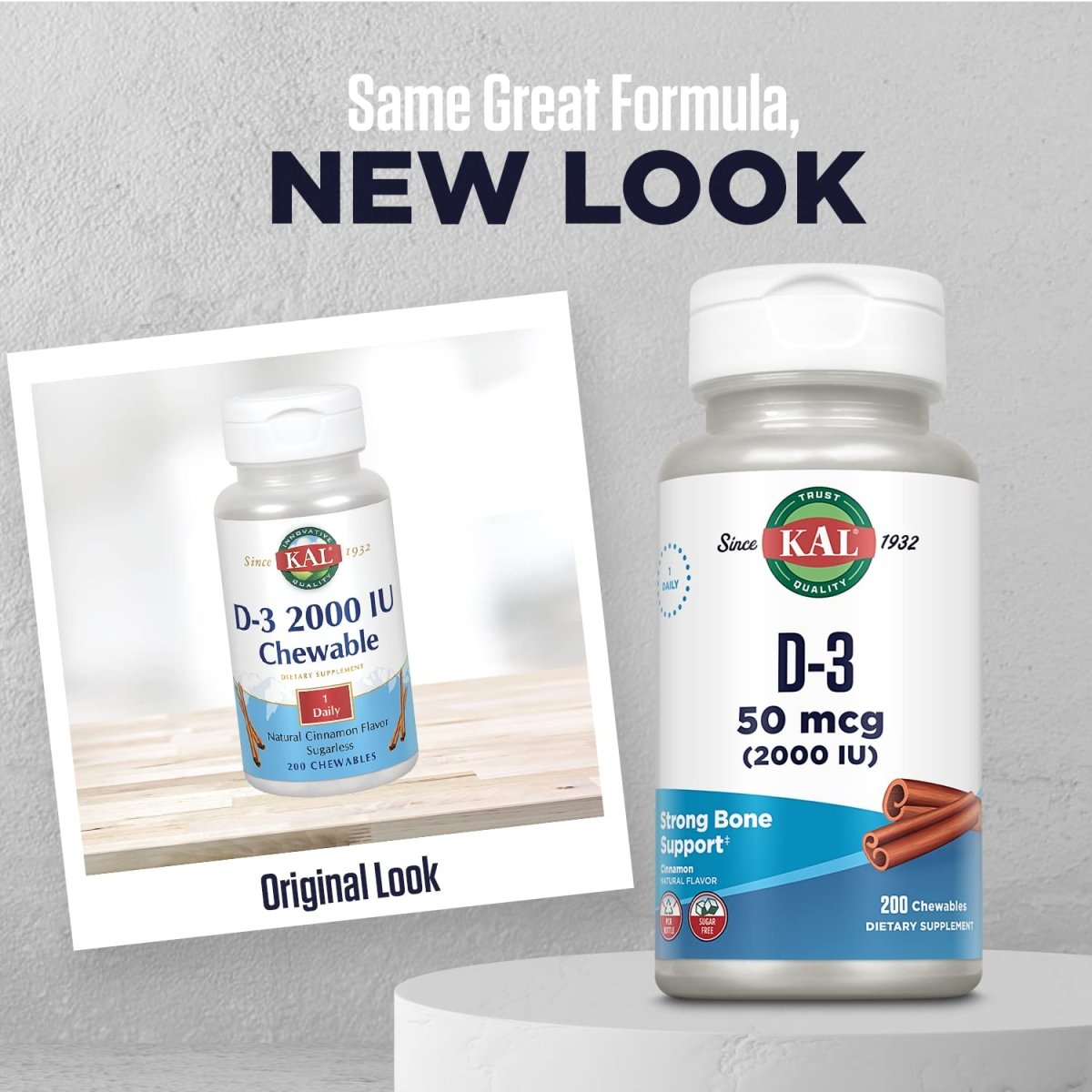 KAL Vitamin D3 Chewables 50 mcg, Vitamin D 2000 IU as Cholecalciferol, 200 Chewables   49864