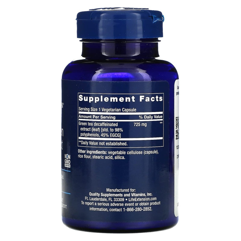 Life Extension Mega Green Tea Extract 98% Polyphenols Decaf 100 Vcaps