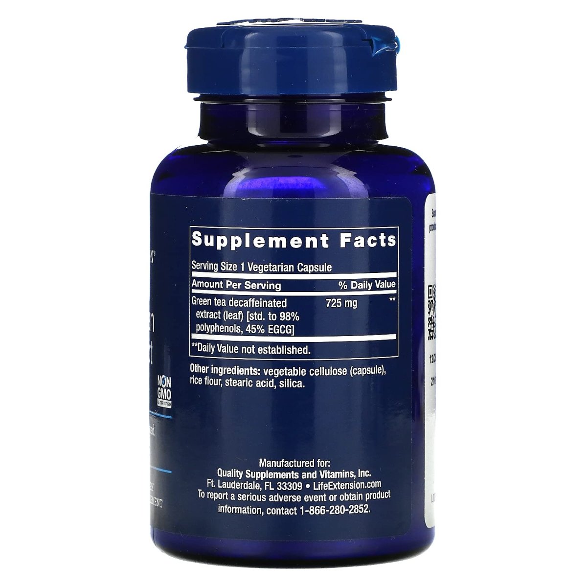 Life Extension Mega Green Tea Extract 98% Polyphenols Decaf 100 Vcaps