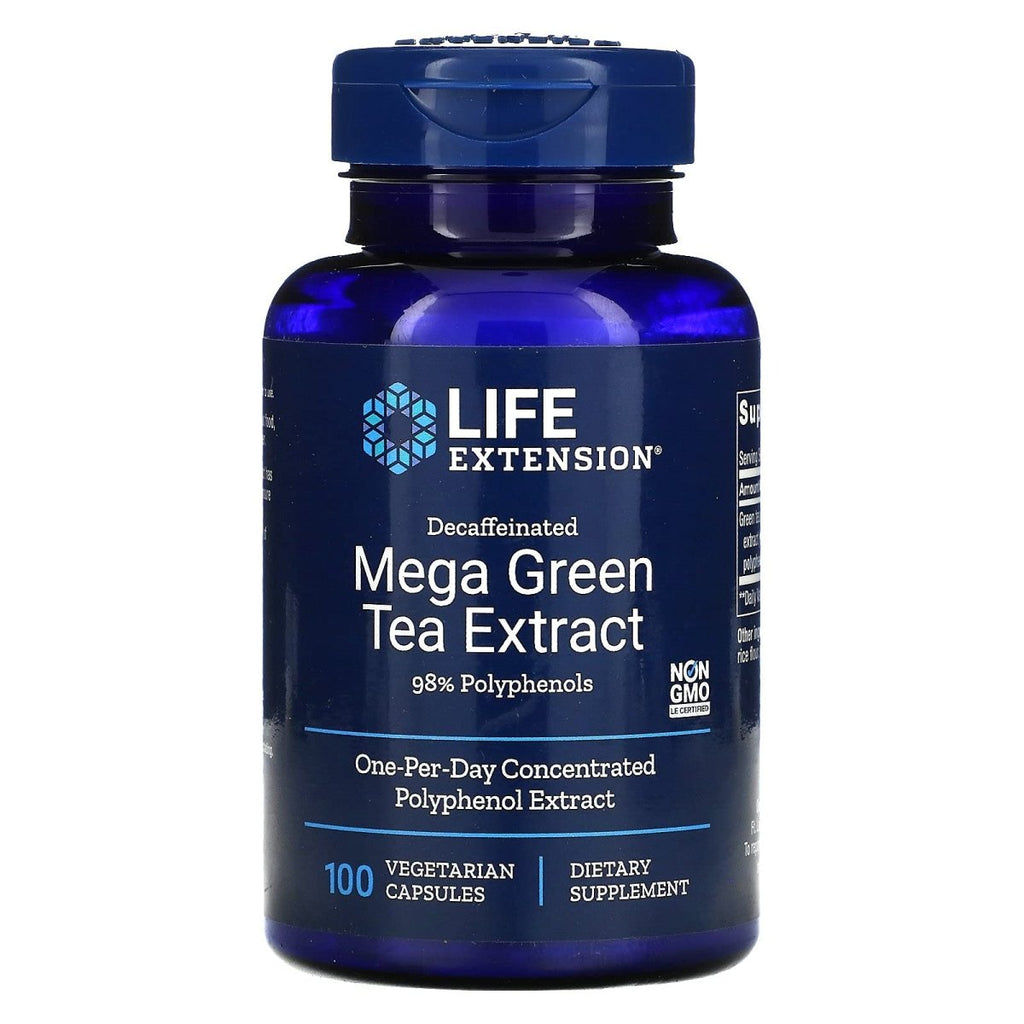Life Extension Mega Green Tea Extract 98% Polyphenols Decaf 100 Vcaps