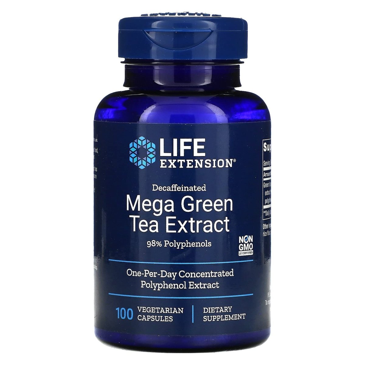 Life Extension Mega Green Tea Extract 98% Polyphenols Decaf 100 Vcaps