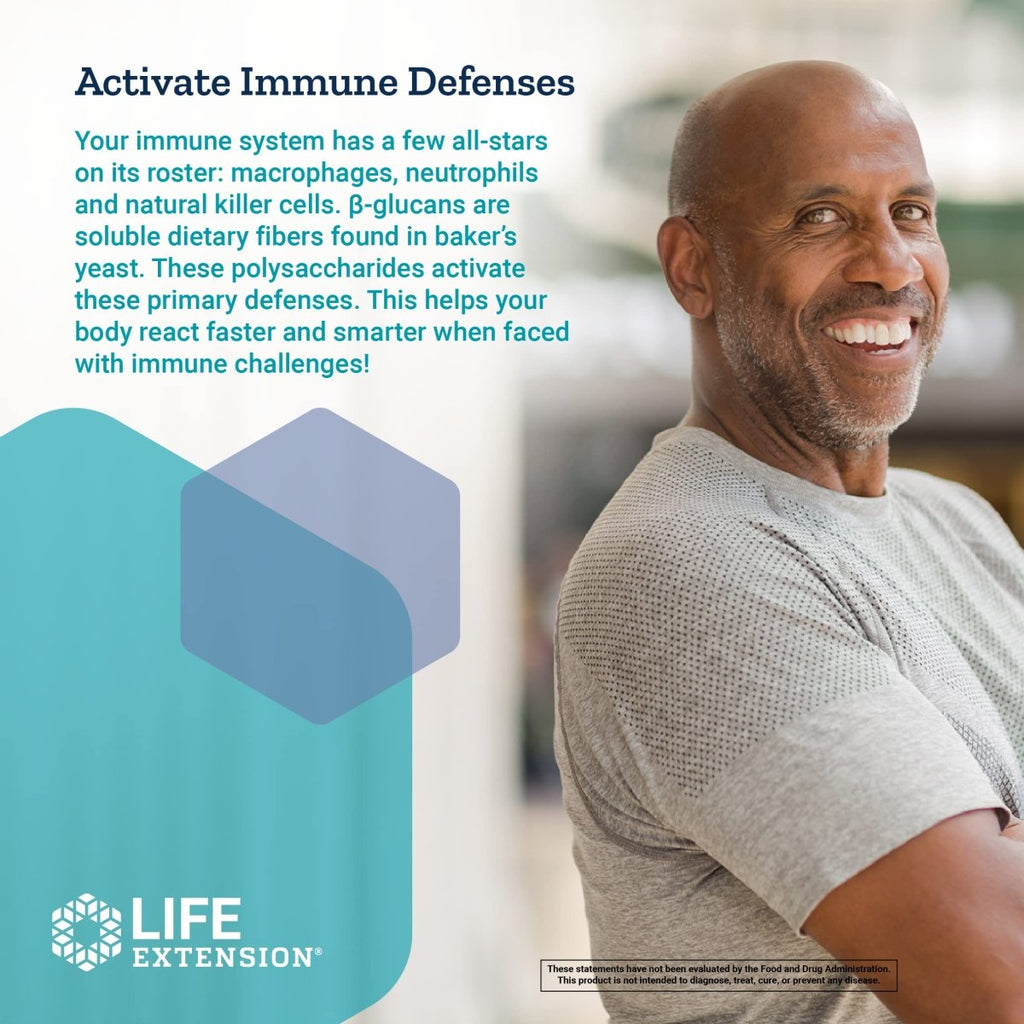 Life Extension - Mushroom Immune with Beta Glucans - 30 Vegetarian Capsules