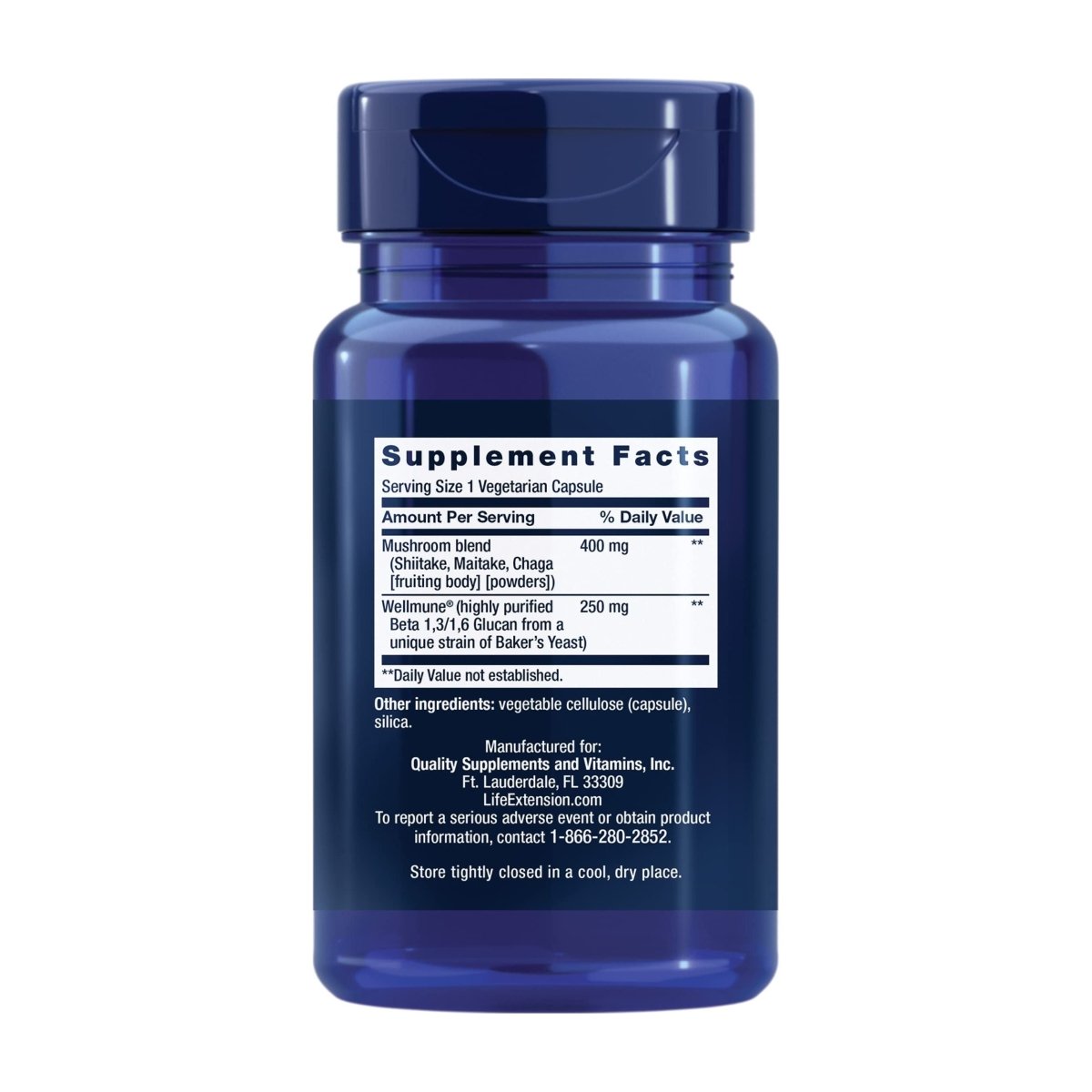 Life Extension - Mushroom Immune with Beta Glucans - 30 Vegetarian Capsules