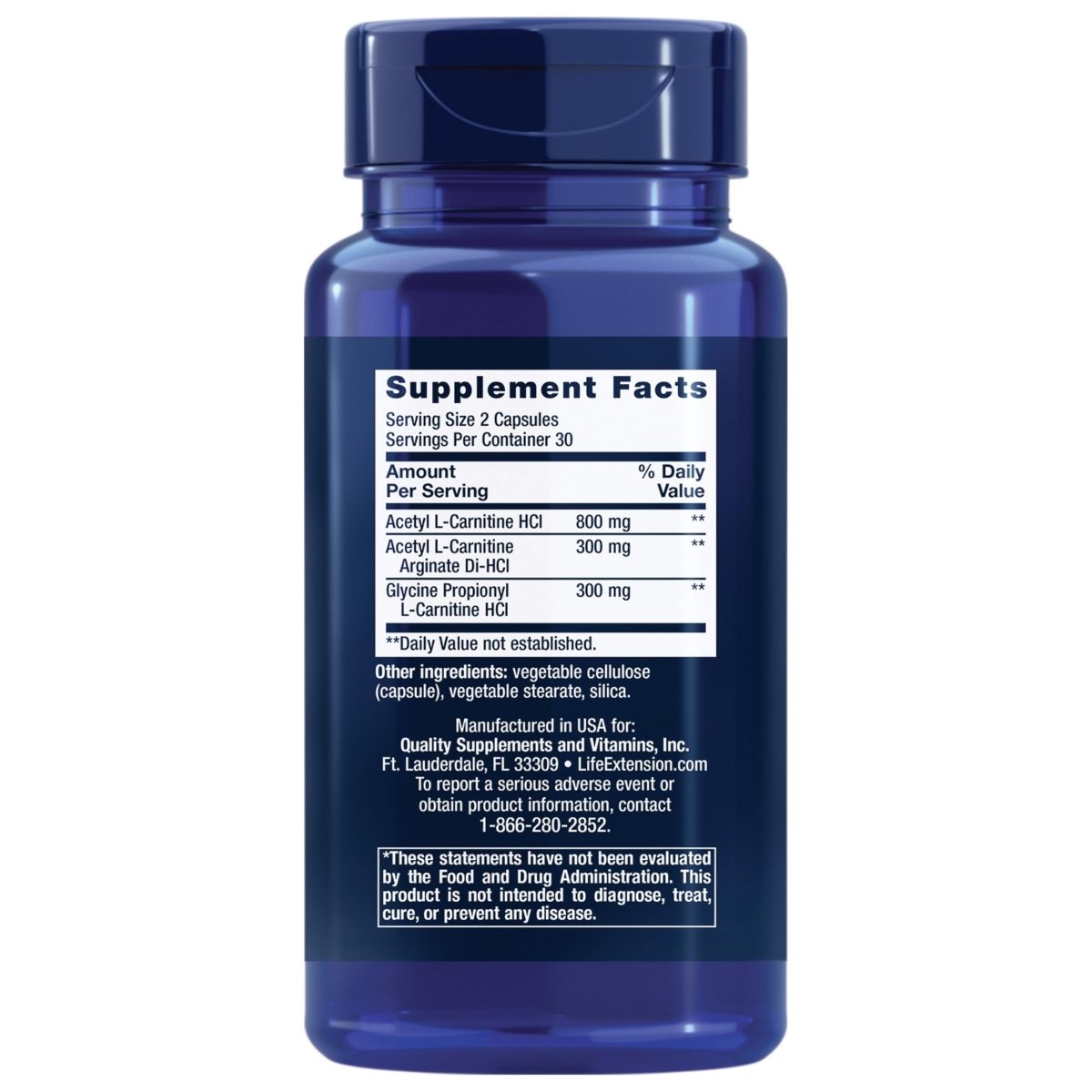 Life Extension Optimized Carnitine 60 Capsules
