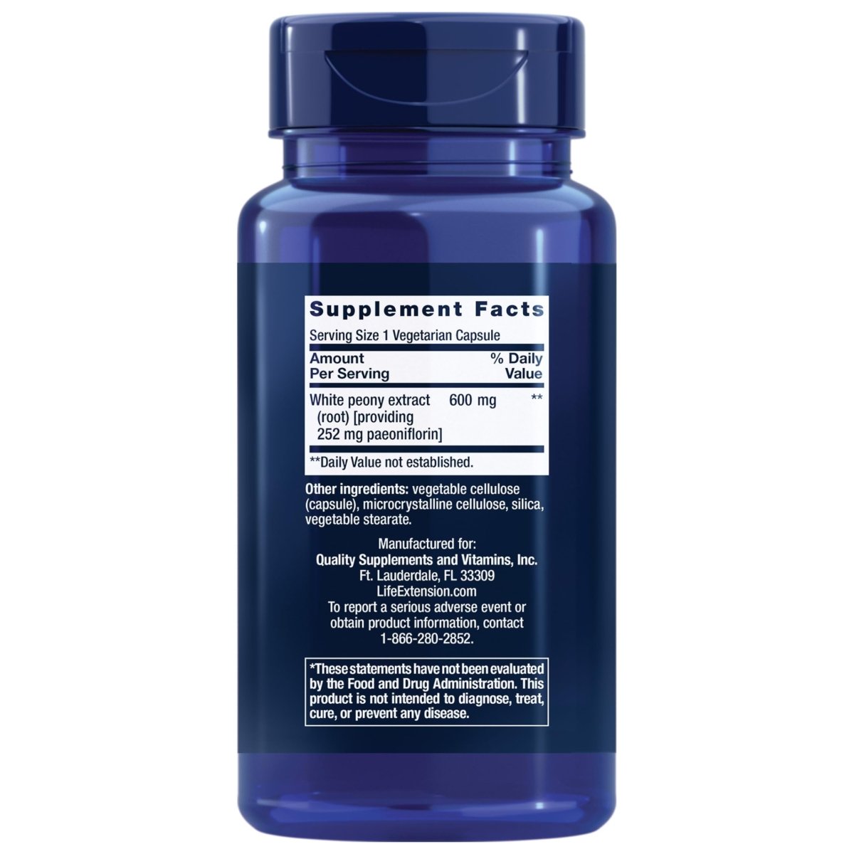 Life Extension Peony Immune - White Peony Root-Extract Supplement for Healthy Immune Support and Cell Balance - Non-GMO, Gluten-Free, Vegetarian - 60 Capsules
