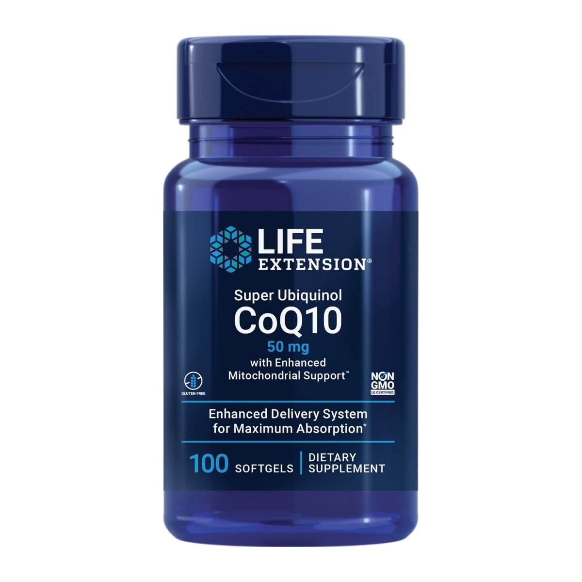Life Extension Super Ubiquinol CoQ10 50mg with Enhanced Mitochondrial Support 100 Softgels
