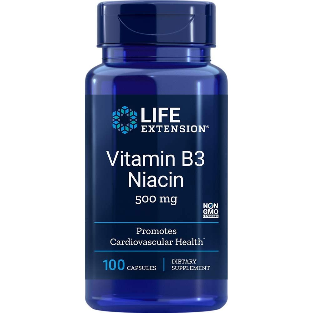 Life Extension Vitaamin B3 Niacin 500 mg 100 Capsules