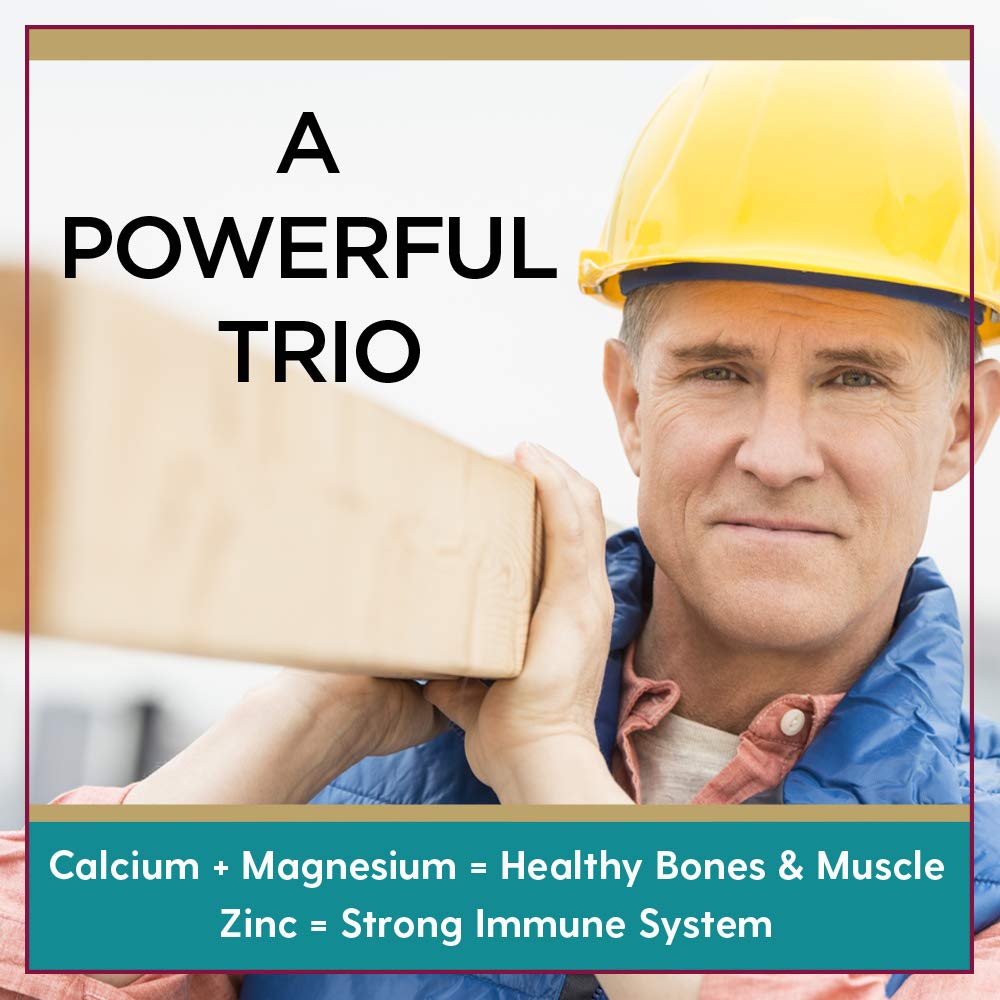 Lifetime Calcium Magnesium Zinc w/Vitamin D | Support Bone, Muscle & Immunity Health | Easy Absorption | Softgel Capsule | 90 Capsules, 30 Servings    40035