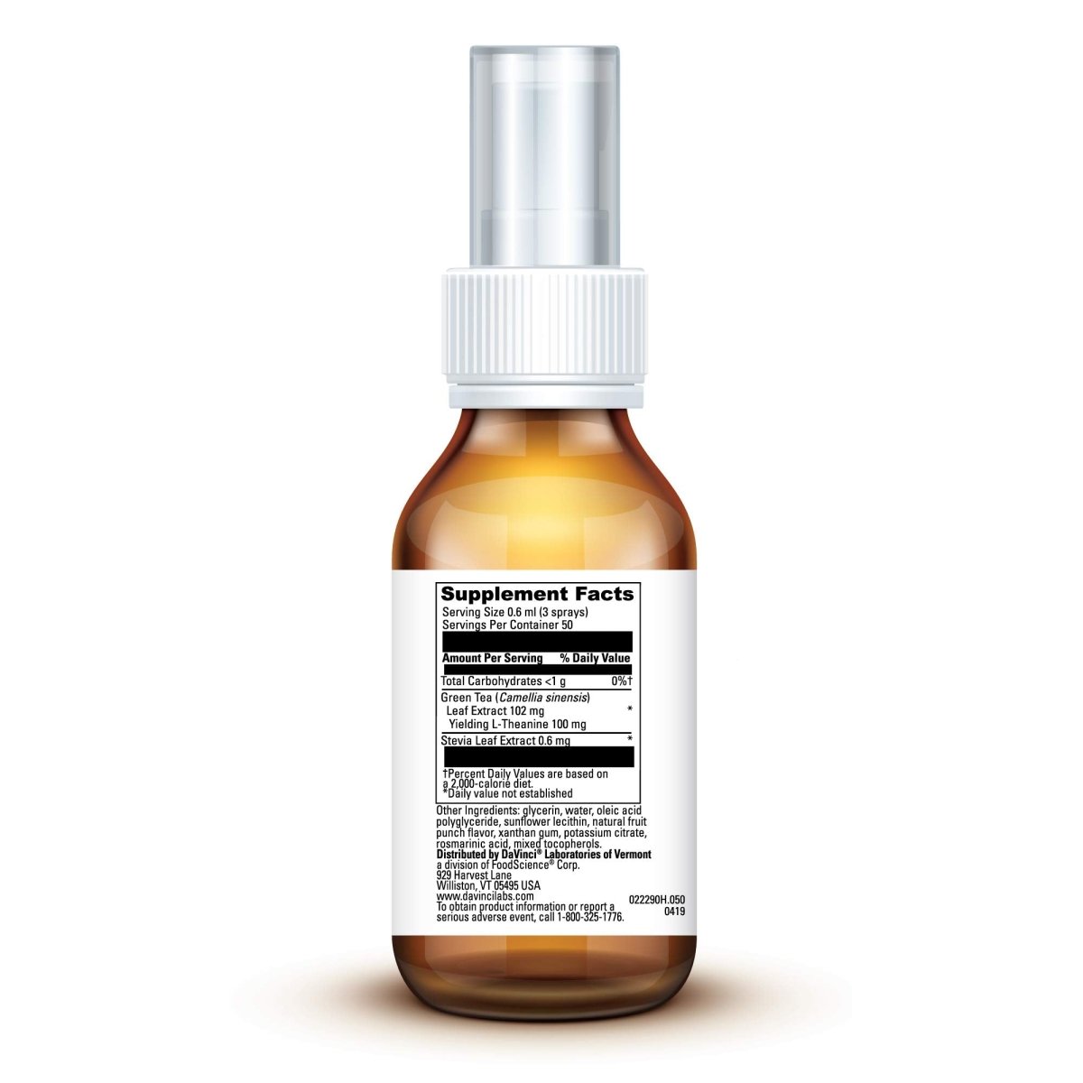 Little DaVinci Calm - Calming Supplement for Kids* - Supports Relaxation, Focus and Alertness* - With Green Tea Leaf Extract and Stevia Leaf Extract - Fruit Punch Flavor - 30 ml