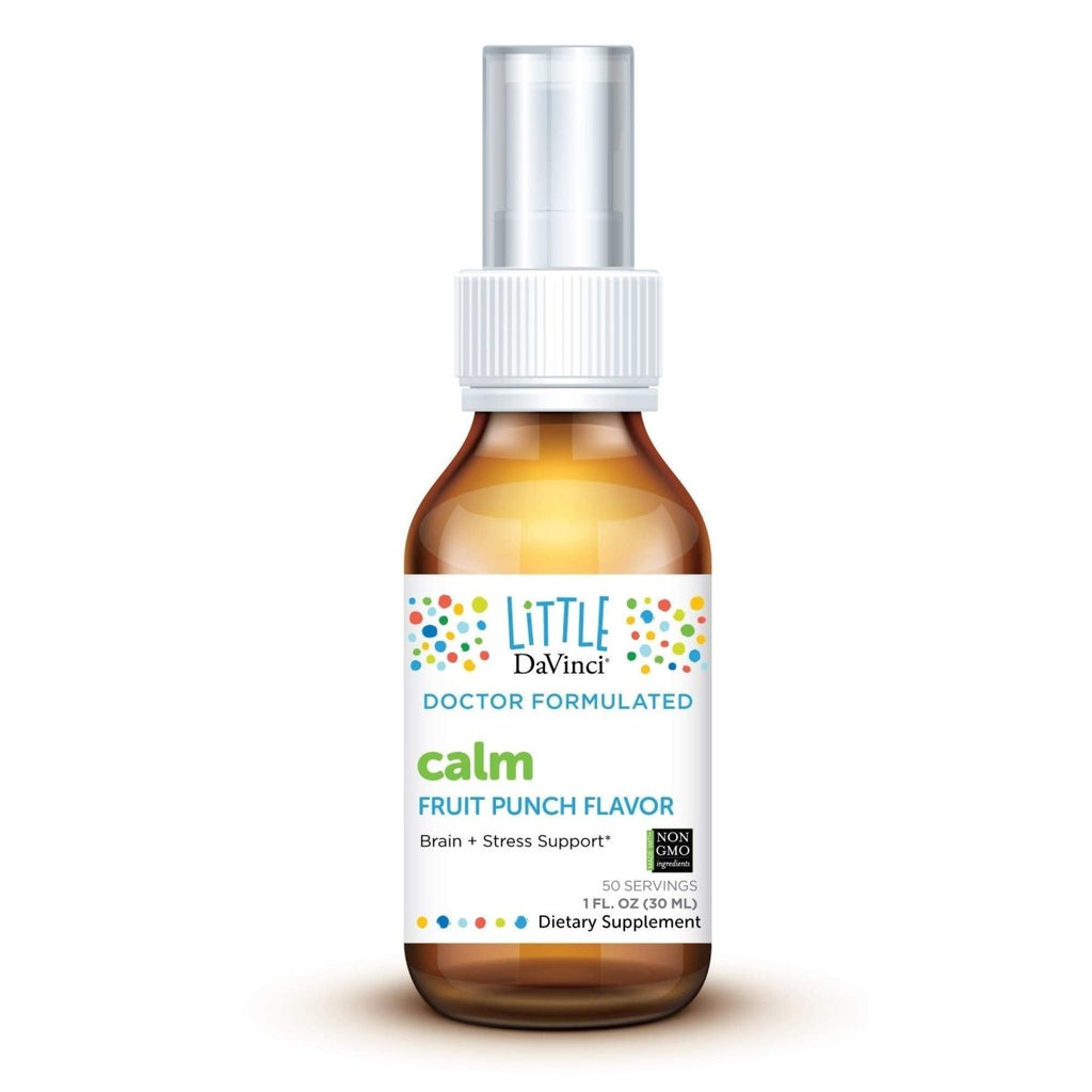 Little DaVinci Calm - Calming Supplement for Kids* - Supports Relaxation, Focus and Alertness* - With Green Tea Leaf Extract and Stevia Leaf Extract - Fruit Punch Flavor - 30 ml