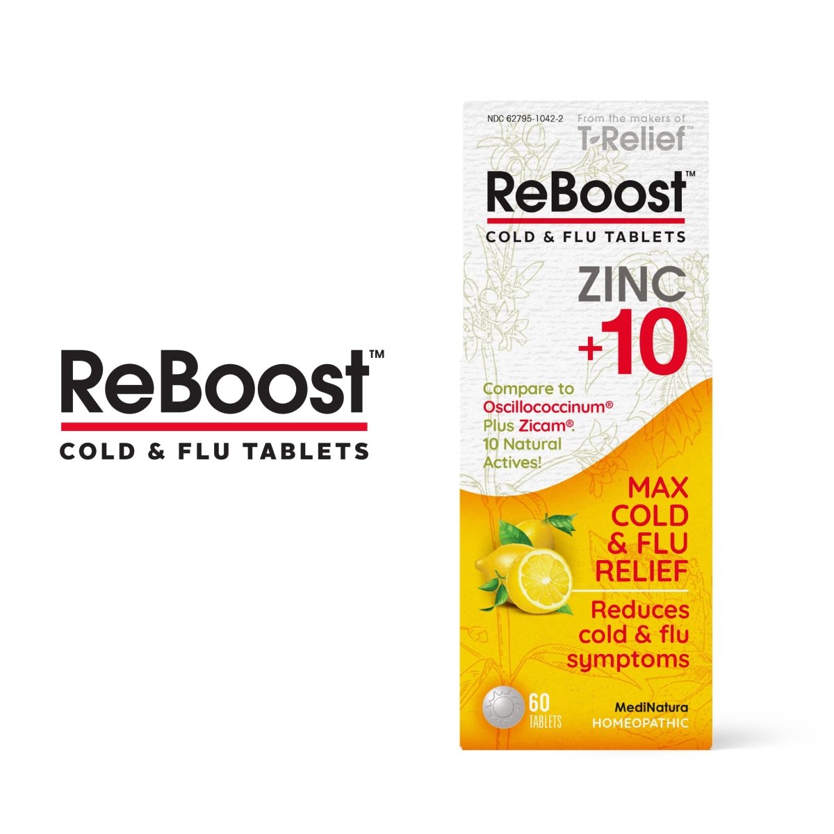 MediNatura Reboost Cold/Flu Lemon 60 Tablets