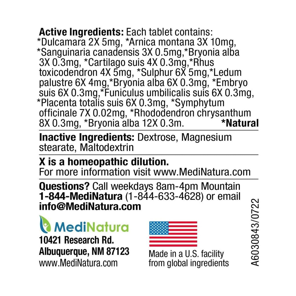 MediNatura T-Relief Arnica +12 Arthritis 100 Tablets