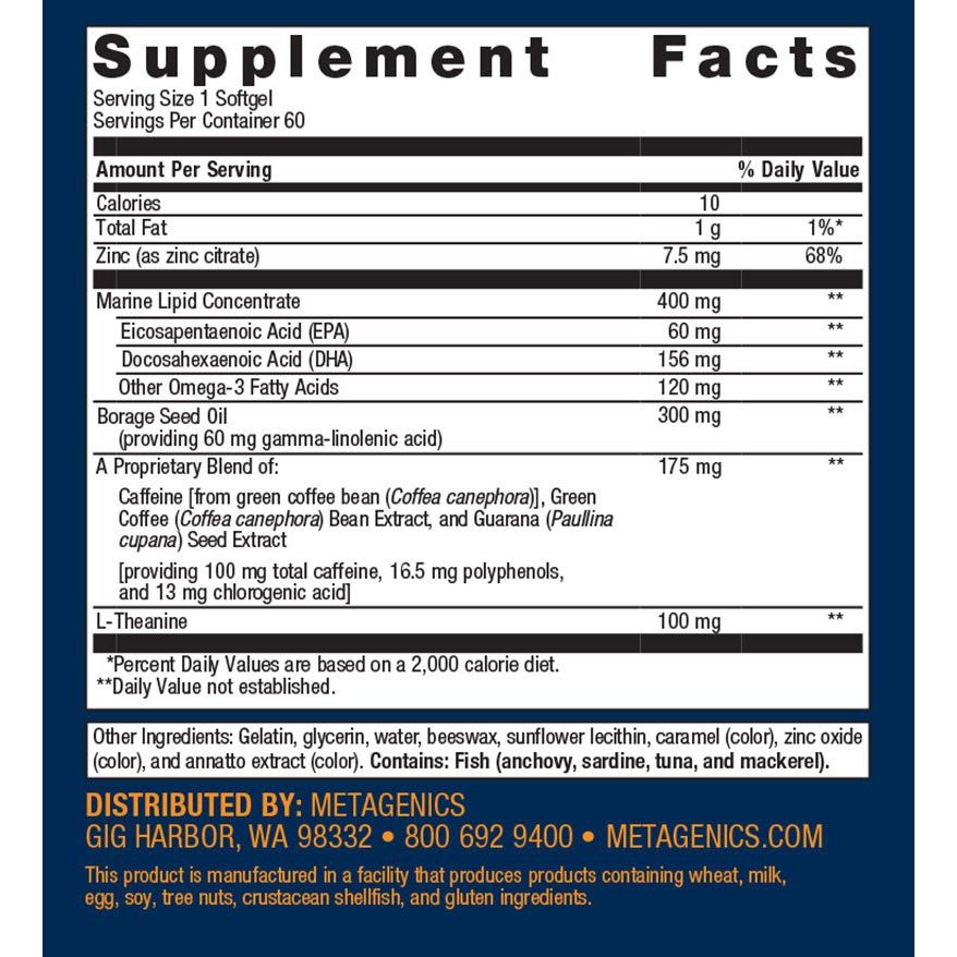 Metagenics Attencia 60 Softgels