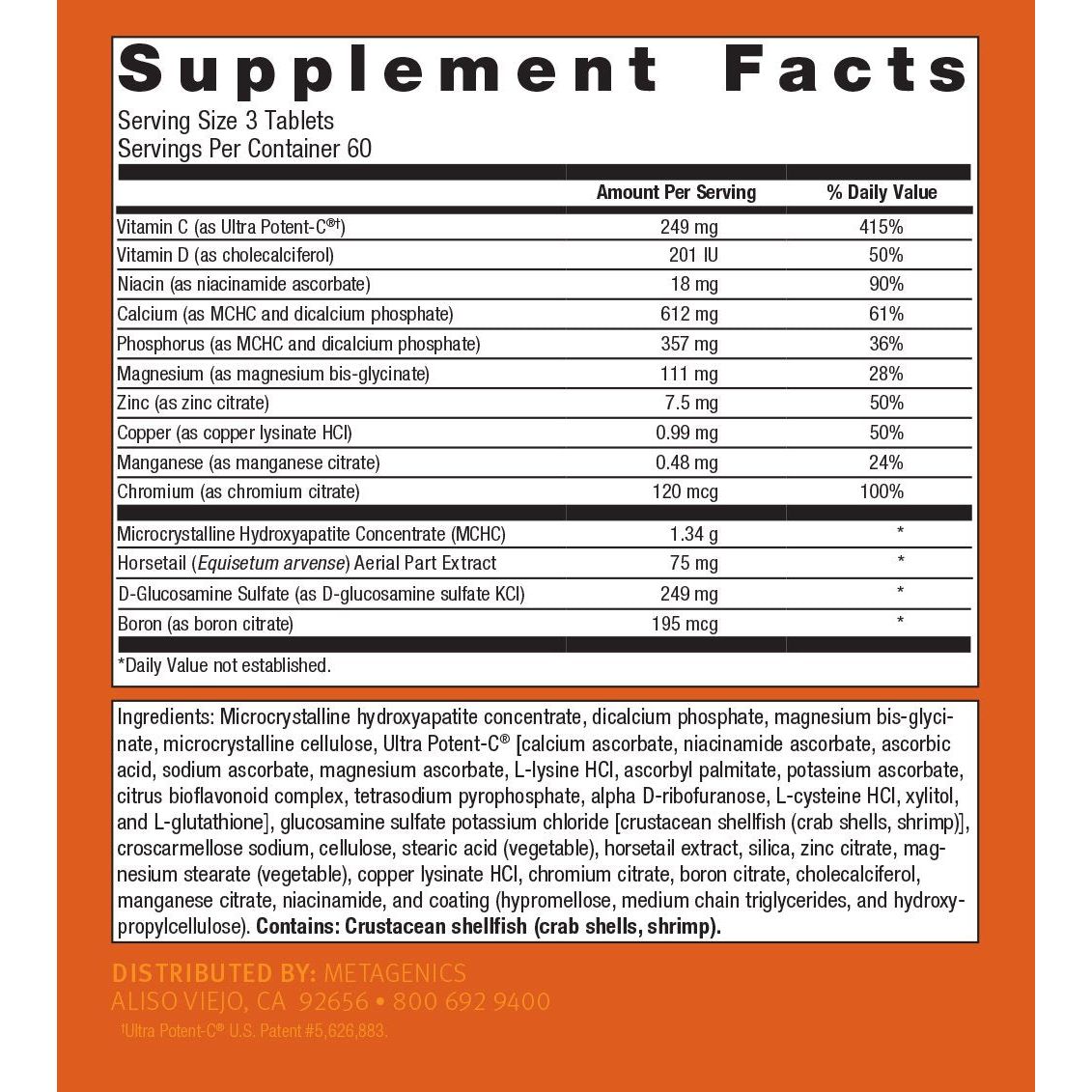 Metagenics Bone Builder Active Multivitamin Tablet - 60 Servings