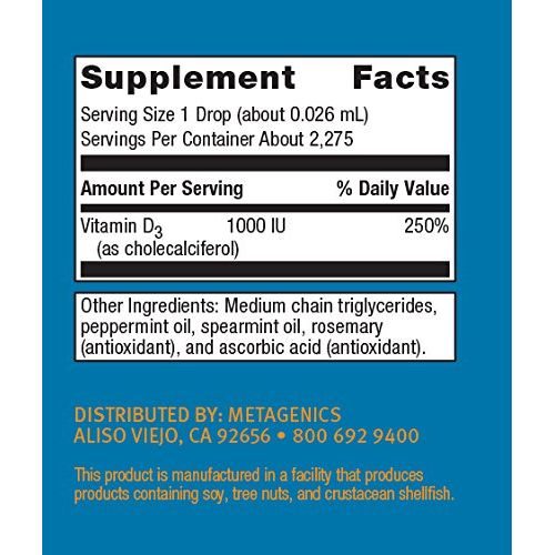Metagenics D3 Liquid Vitamin D Supplement - 2 fl oz, 2,275 Servings