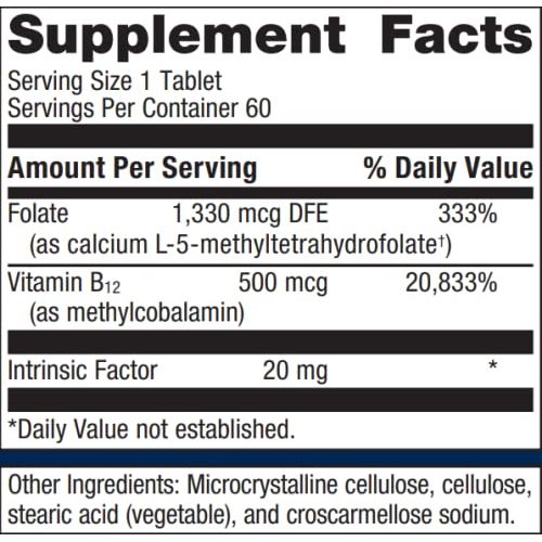 Metagenics Intrinsi-B12 Folate? ? Healthy Nervous System Function & Cardiovascular Health* | 60 Servings