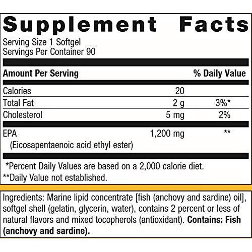 Metagenics OmegaGenics? EPA 1200 ? Omega-3 Oil ? Daily Supplement to Support Cardiovascular Health & Healthy Mood, 90 Count