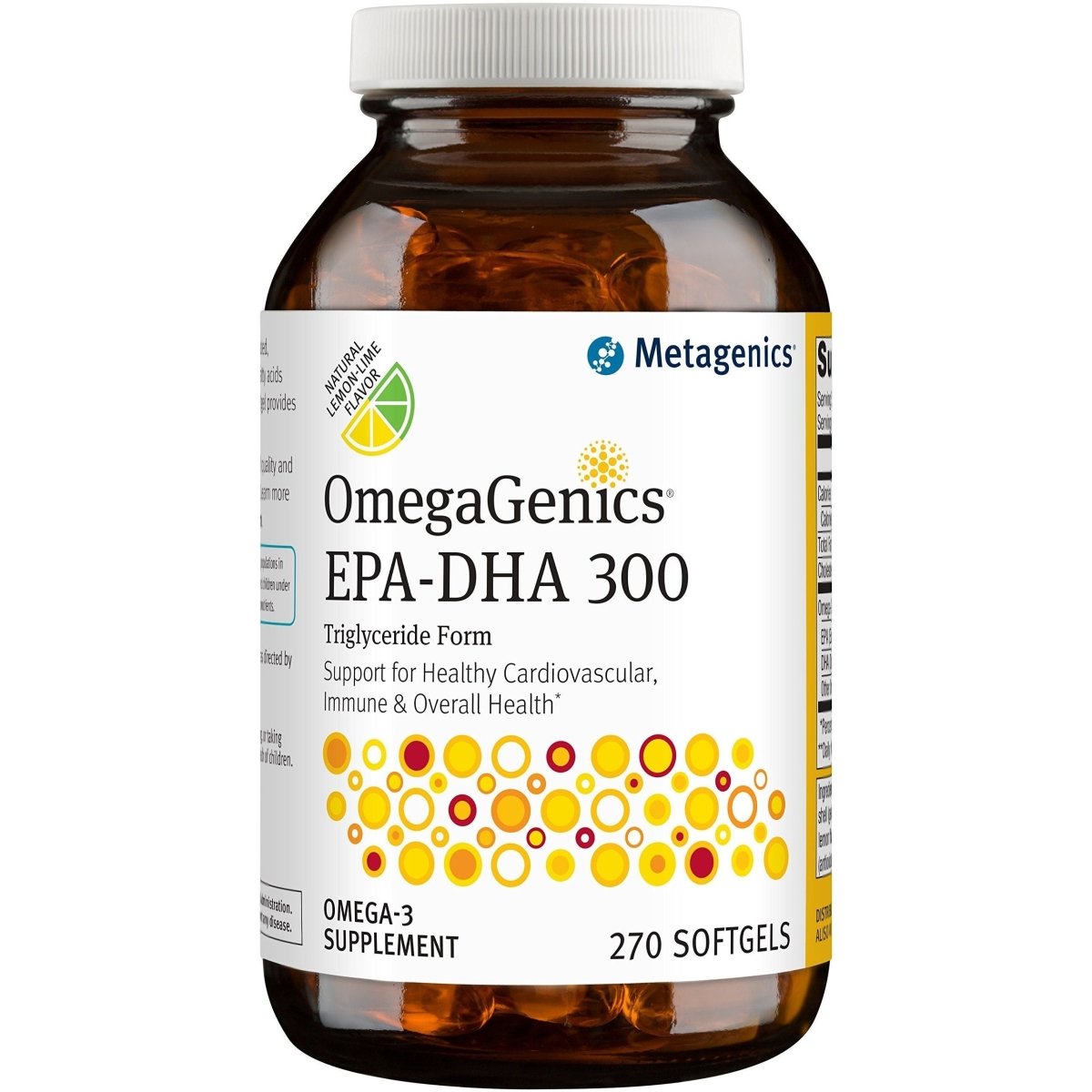 Metagenics OmegaGenics EPA-DHA 300mg - Daily Omega 3 Fish Oil Supplement to Support Cardiovascular, Musculoskeletal and Immune System Health - 270 Softgels