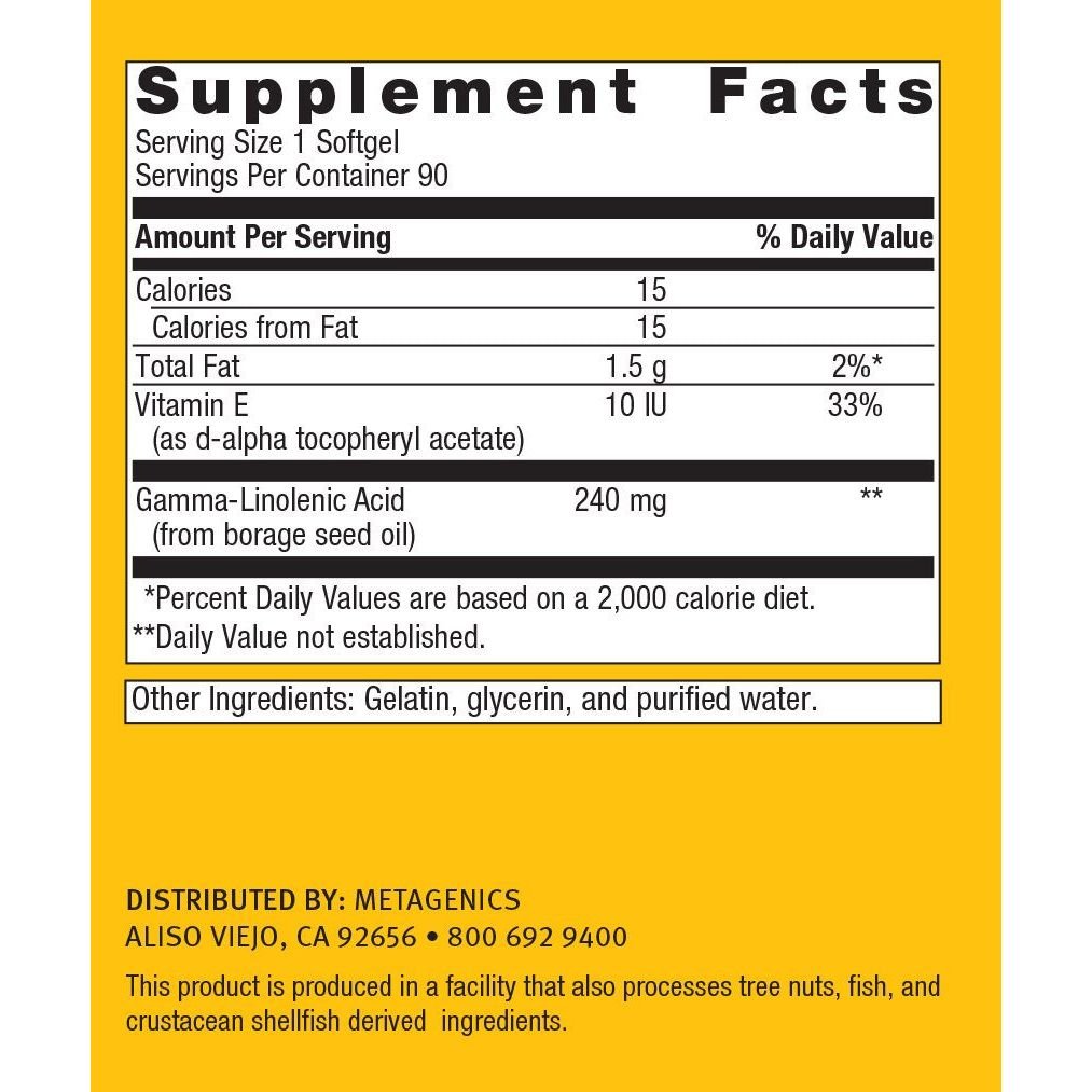 Metagenics - OmegaGenics GLA 240, 90 Count