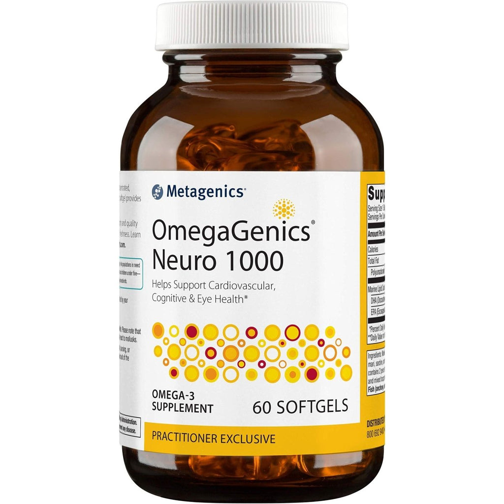 Metagenics - OmegaGenics Neuro 1000, 750 mg DHA and 250 mg EPA, Concentrated, Purified Source of Omega-3 Fatty acids, 60 Count