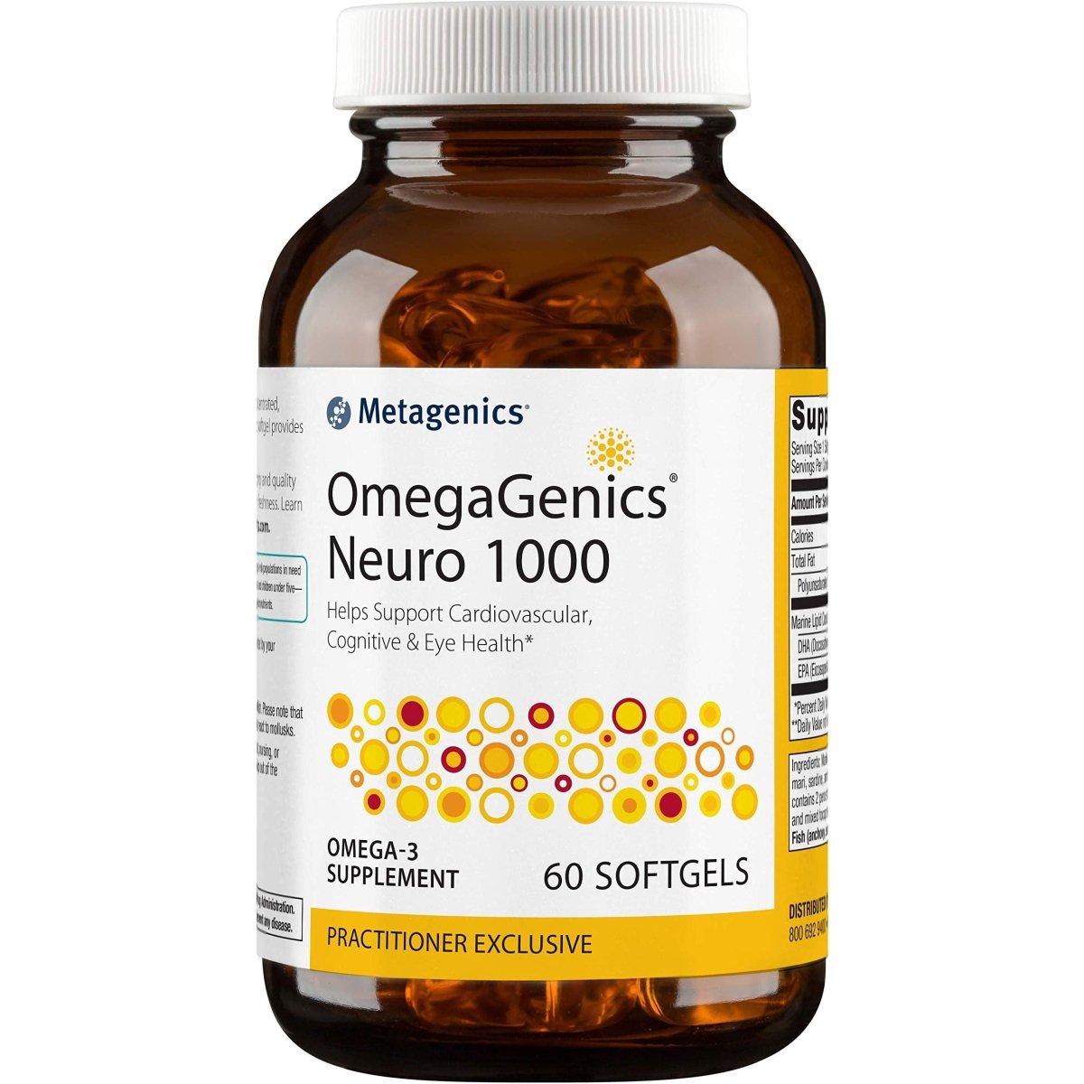 Metagenics - OmegaGenics Neuro 1000, 750 mg DHA and 250 mg EPA, Concentrated, Purified Source of Omega-3 Fatty acids, 60 Count
