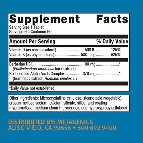 Metagenics Ostera Supplement with Vitamin D, K and Berberine to Promote Healthy Bone Remodeling in Postmenopausal Women - 60 Tablets