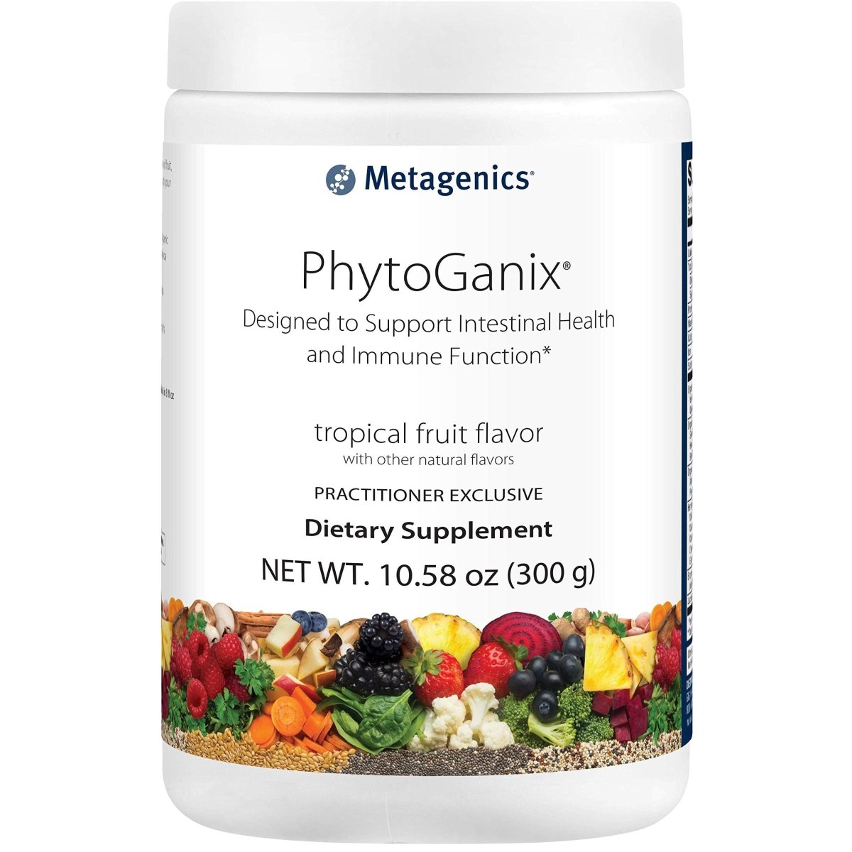 Metagenics PhytoGanix? ? Organic Fruit & Vegetable Superfood Powder Blend ? Tropical Fruit Flavor ? 29 Servings