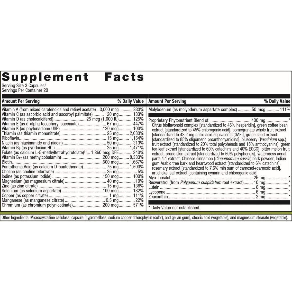 Metagenics PhytoMulti - Daily Multivitamin Supplement with Phytonutrients, Vitamins and Minerals for Multidimensional Health Support - 60 Tablets, 20 Day Supply