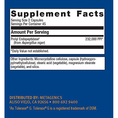 Metagenics SpectraZyme? Gluten Digest ? Targeted Support for Enzymatic Breakdown of Gluten* ? 45 servings